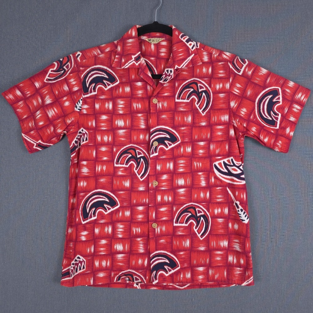 Vintage Alii Lole Hawaiian Shirt Mens Medium Red Tropical Lightweight Button